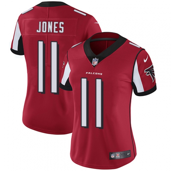 Women's Nike Atlanta Falcons #11 Julio Jones Red Team Color Vapor Untouchable Limited Player NFL Jersey - Ujersey
