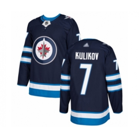 Men's Winnipeg Jets #7 Dmitry Kulikov Authentic Navy Blue Home Hockey Jersey - Ujersey