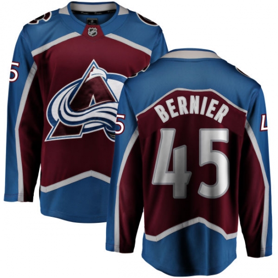 Youth Colorado Avalanche #45 Jonathan Bernier Fanatics Branded Maroon Home Breakaway NHL Jersey
