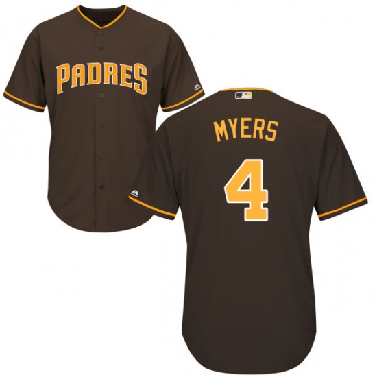 Men's Majestic San Diego Padres #4 Wil Myers Replica Brown Alternate Cool Base MLB Jersey - Ujersey