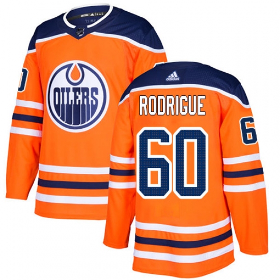 Men's Adidas Edmonton Oilers #60 Olivier Rodrigue Authentic Orange Home NHL Jersey - Ujersey