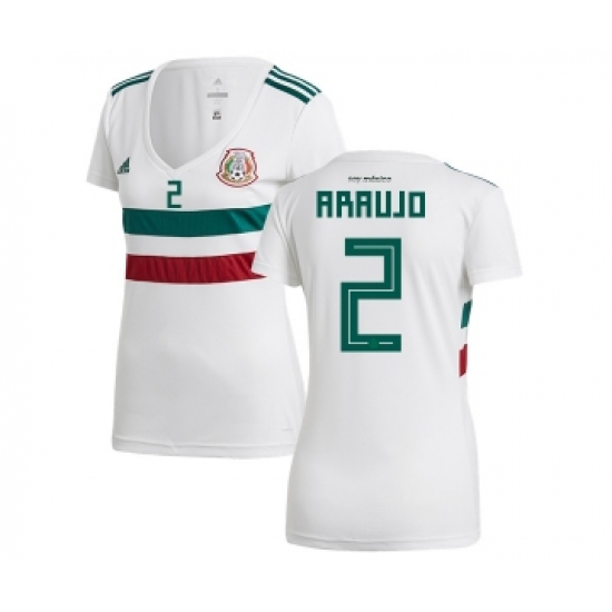 Women's Mexico #2 Araujo Away Soccer Country Jersey
