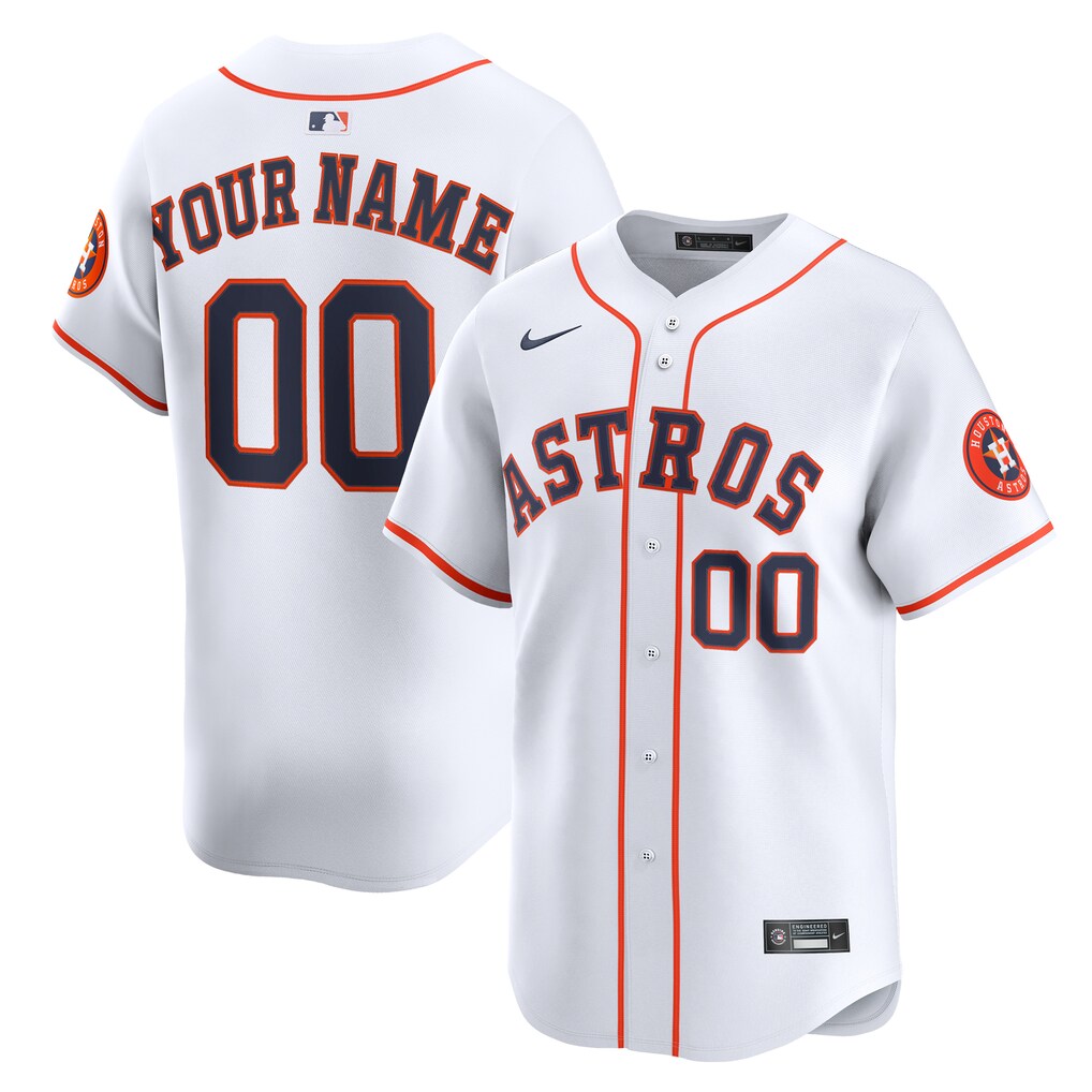 Youth Houston Astros  Nike White Home Custom Limited Jersey - U-jersey