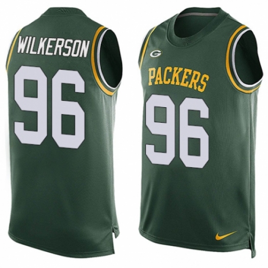 Men's Nike Green Bay Packers #96 Muhammad Wilkerson Limited Green Player Name & Number Tank Top NFL Jersey - Ujersey