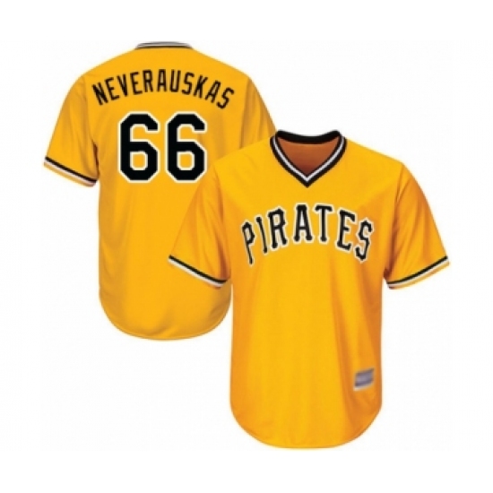 Youth Pittsburgh Pirates #66 Dovydas Neverauskas Authentic Gold Alternate Cool Base Baseball Player Jersey - Ujersey