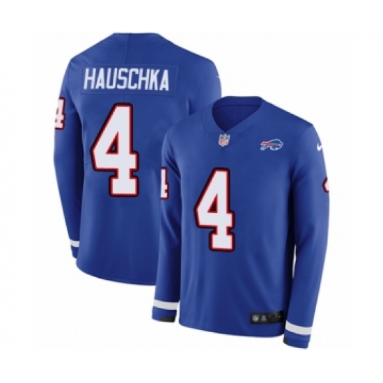 Youth Nike Buffalo Bills #4 Stephen Hauschka Limited Royal Blue Therma Long Sleeve NFL Jersey - Ujersey