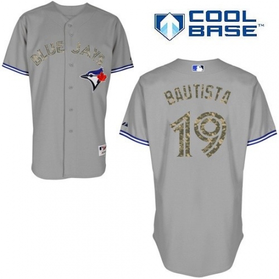 Men's Majestic Toronto Blue Jays #19 Jose Bautista Authentic White USMC Cool Base MLB Jersey - Ujersey