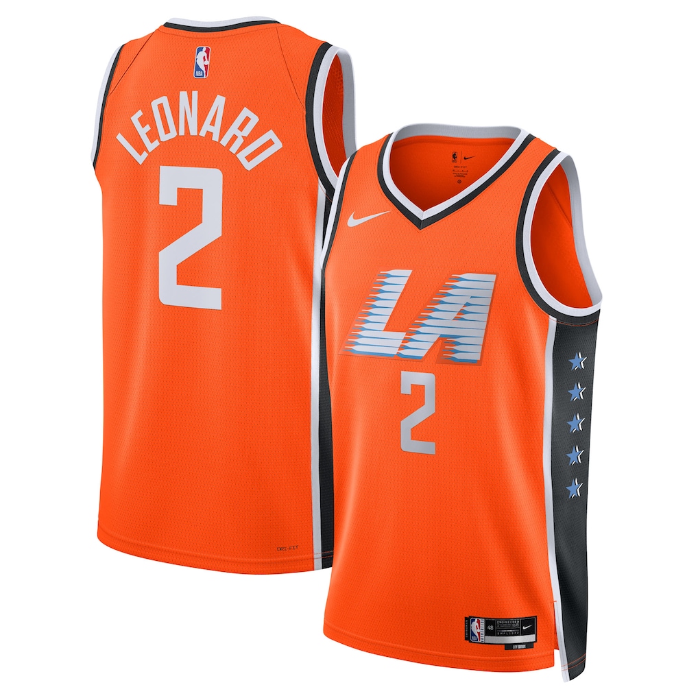 Unisex LA Clippers Kawhi Leonard Nike Orange 2025/26 Swingman Jersey - City Edition - Ujersey