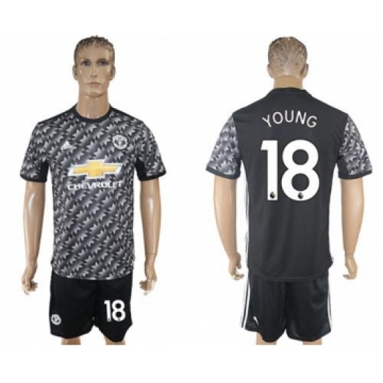 Manchester United #18 Young Black Soccer Club Jersey
