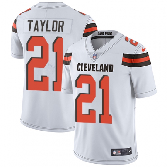 Youth Nike Cleveland Browns #21 Jamar Taylor White Vapor Untouchable Limited Player NFL Jersey - Ujersey