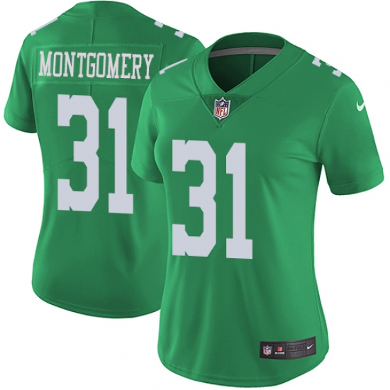 Women's Nike Philadelphia Eagles #31 Wilbert Montgomery Limited Green Rush Vapor Untouchable NFL Jersey - Ujersey