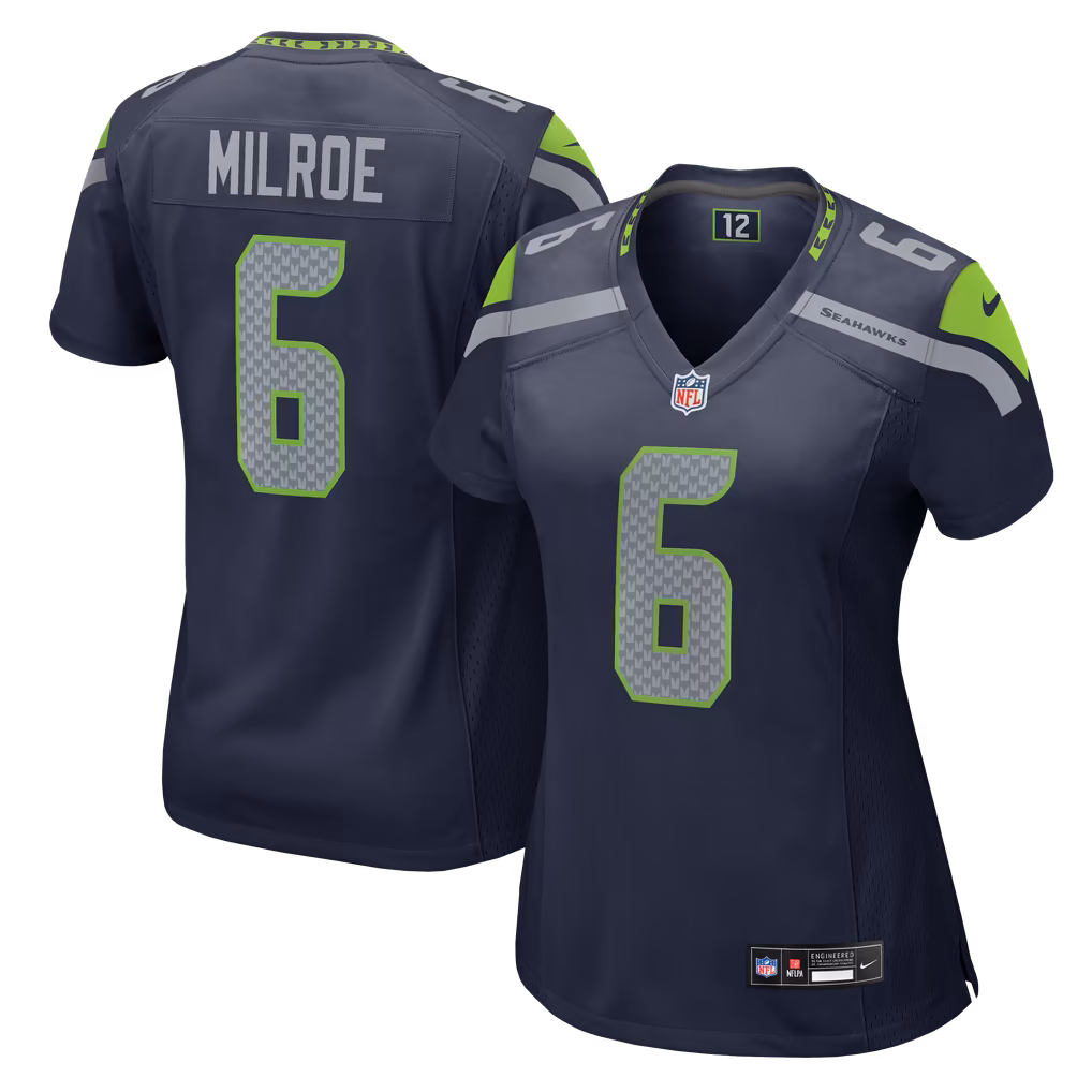 Women's Seattle Seahawks Jalen Milroe Nike College Navy Team Game Jersey - Ujersey