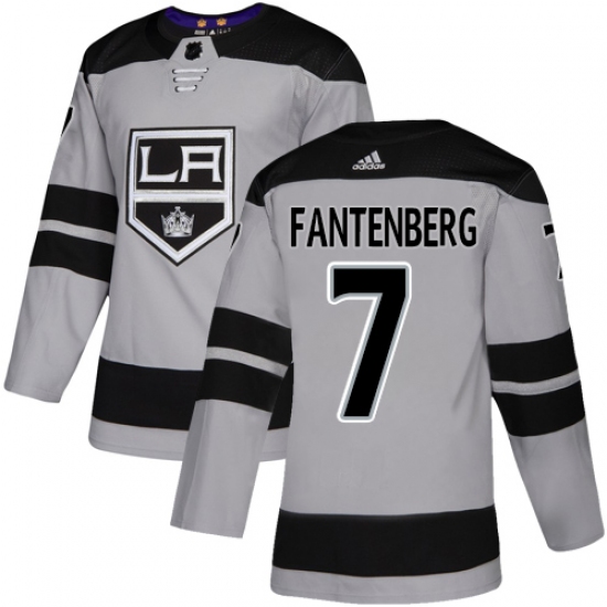 Youth Adidas Los Angeles Kings #7 Oscar Fantenberg Authentic Gray Alternate NHL Jersey - Ujersey