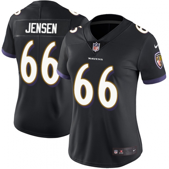 Women's Nike Baltimore Ravens #66 Ryan Jensen Black Alternate Vapor Untouchable Limited Player NFL Jersey - Ujersey