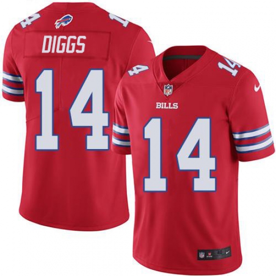 Youth Buffalo Bills #14 Stefon Diggs Red Stitched Limited Rush Jersey - Ujersey