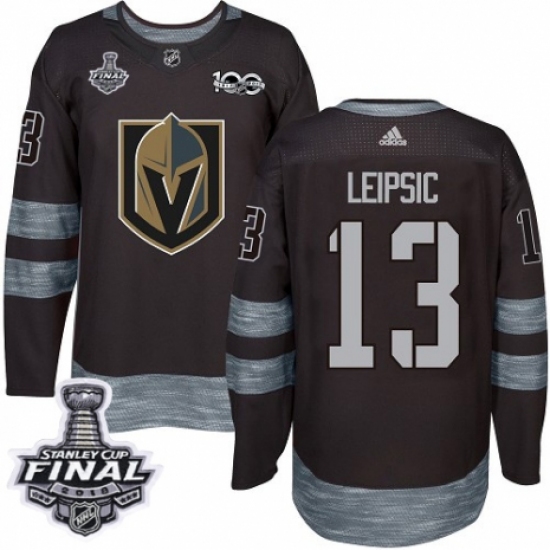 Men's Adidas Vegas Golden Knights #13 Brendan Leipsic Authentic Black 1917-2017 100th Anniversary 2018 Stanley Cup Final NHL Jersey - Ujersey