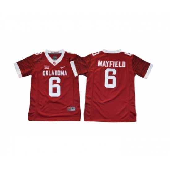 Oklahoma Sooners 6 Baker Mayfield Red Youth College Football Jersey - Ujersey