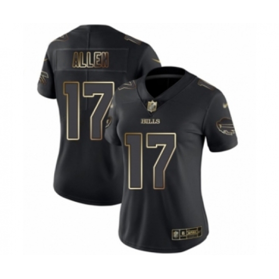 Women's Buffalo Bills #17 Josh Allen Black Gold Vapor Untouchable Limited Football Jersey - Ujersey