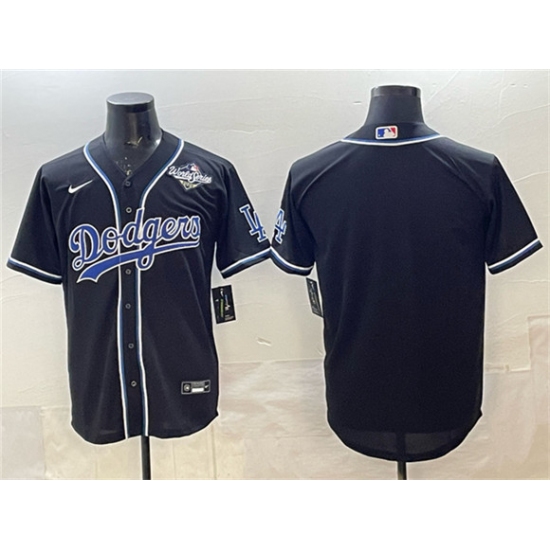 Men's Los Angeles Dodgers Blank Black Fashion 2025 World Series Cool Base Stitched Baseball Jersey - Ujersey