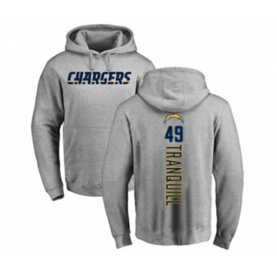 Football Los Angeles Chargers #49 Drue Tranquill Ash Backer Pullover Hoodie - Ujersey
