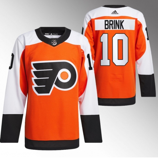 Men's Philadelphia Flyers #10 Bobby Brink 2023-24 Orange Stitched Jersey - Ujersey