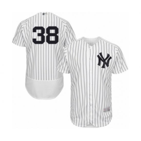 Men's New York Yankees #38 Cameron Maybin White Home Flex Base Authentic Collection Baseball Jersey - Ujersey