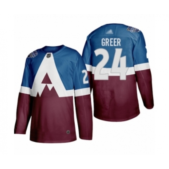 Women's Colorado Avalanche #24 A.J. Greer Authentic Burgundy Blue 2020 Stadium Series Hockey Jersey