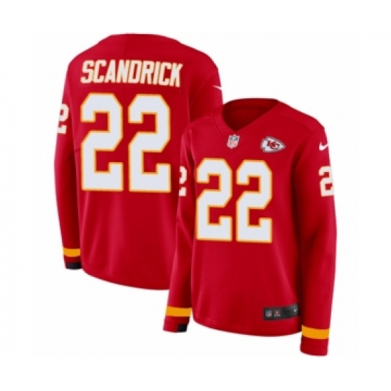 Women's Nike Kansas City Chiefs #22 Orlando Scandrick Limited Red Therma Long Sleeve NFL Jersey - Ujersey
