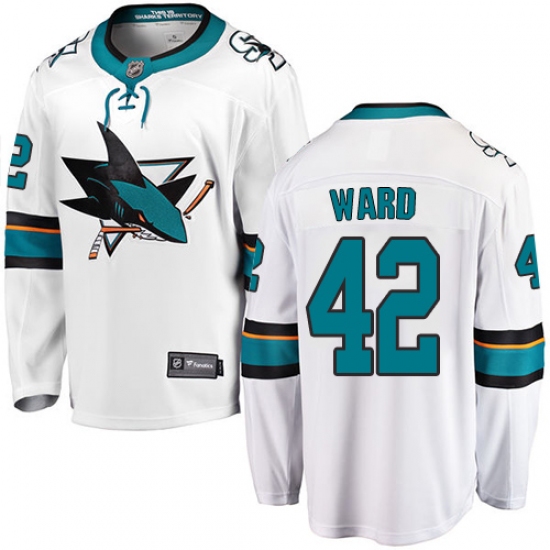 Men's San Jose Sharks #42 Joel Ward Fanatics Branded White Away Breakaway NHL Jersey - Ujersey