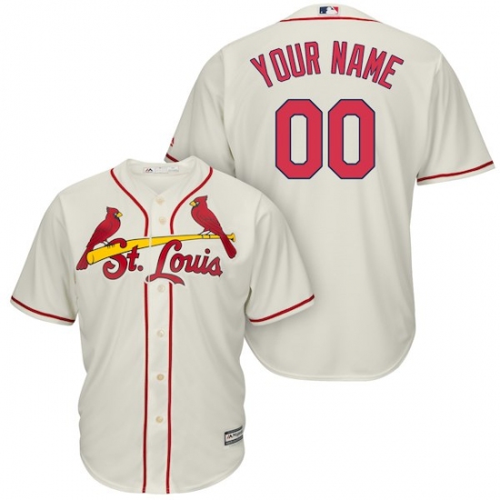 Men's St. Louis Cardinals Majestic Cream Alternate Cool Base Custom Jersey - Ujersey