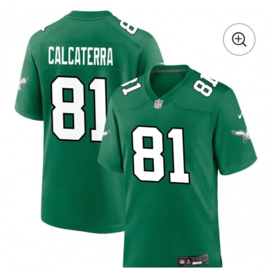 Men's Philadelphia Eagles #81 Grant Calcaterra Limited Kelly Green Vapor Jersey - Ujersey