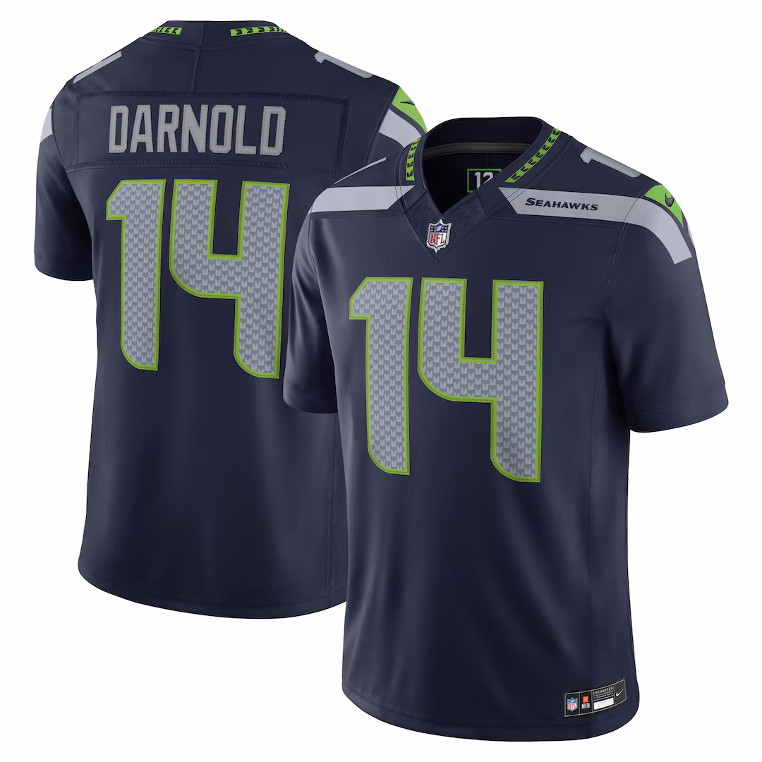 Men's Seattle Seahawks Sam Darnold Nike College Navy Team Vapor F.U.S.E. Stitched Limited Jersey