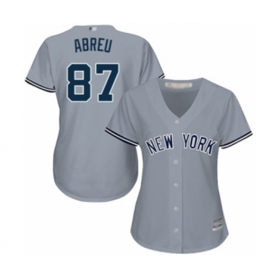 Women's New York Yankees #87 Albert Abreu Authentic Grey Road Baseball Player Jersey - Ujersey