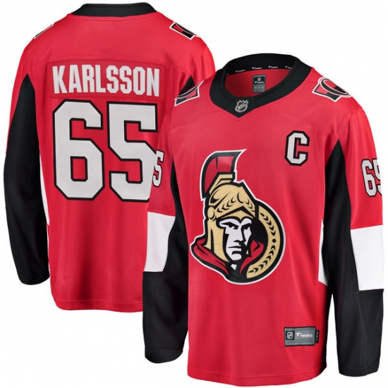 Men's Ottawa Senators #65 Erik Karlsson Fanatics Branded Red Home Breakaway NHL Jersey - Ujersey