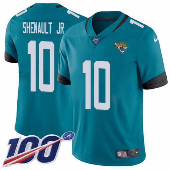 Men's Jacksonville Jaguars #10 Laviska Shenault Jr. Teal Green Alternate Stitched 100th Season Vapor Untouchable Limited Jersey - Ujersey
