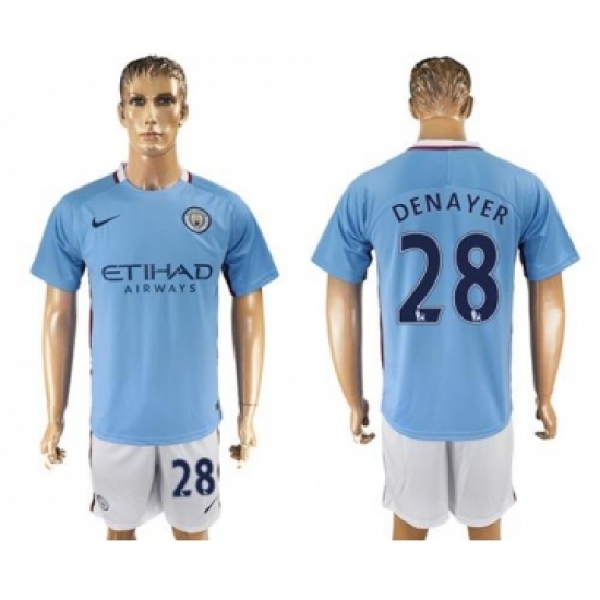 Manchester City #28 Denayer Home Soccer Club Jersey
