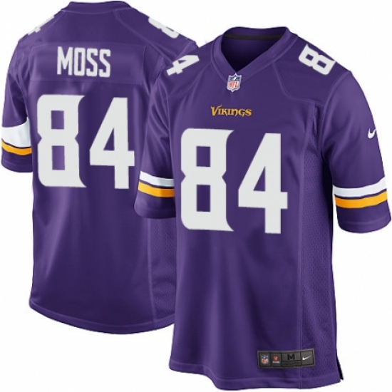 Men's Nike Minnesota Vikings #84 Randy Moss Game Purple Team Color NFL Jersey