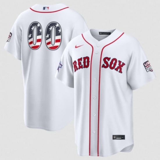 Men's Boston Red Sox Active Player Custom White 2026 All-Star Edition Stars & Stripes & USA 250 Fourth of July Home Stadium Stitched Baseball Jersey - Ujersey