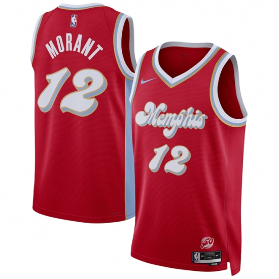 Men's Memphis Grizzlies #12 Ja Morant Red 2024-25 City Edition Stitched Basketball Jersey - Ujersey