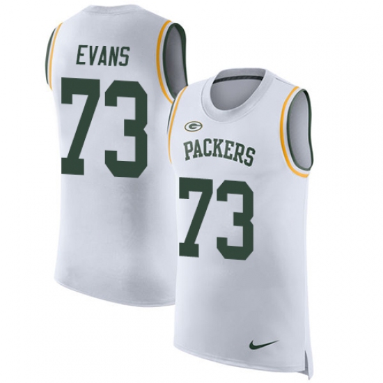 Men's Nike Green Bay Packers #73 Jahri Evans Limited White Rush Player Name & Number Tank Top NFL Jersey - Ujersey