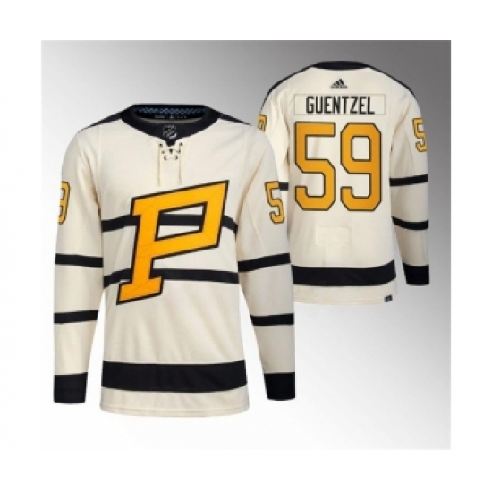 Men's Pittsburgh Penguins #59 Jake Guentzel Cream 2023 Winter Classic Stitched Jersey - Ujersey