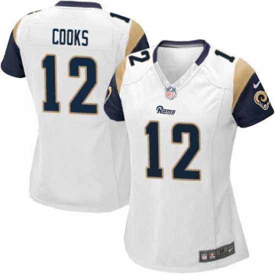 Women's Nike Los Angeles Rams #12 Brandin Cooks Game White NFL Jersey - Ujersey