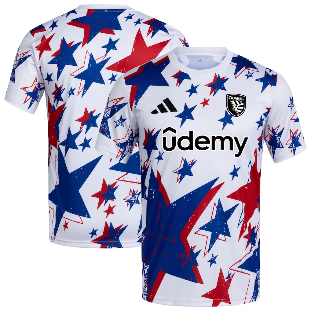 Men's San Jose Earthquakes adidas White 2026 Americana Pre-Match Jersey