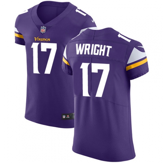 Men's Nike Minnesota Vikings #17 Jarius Wright Purple Team Color Vapor Untouchable Elite Player NFL Jersey - Ujersey
