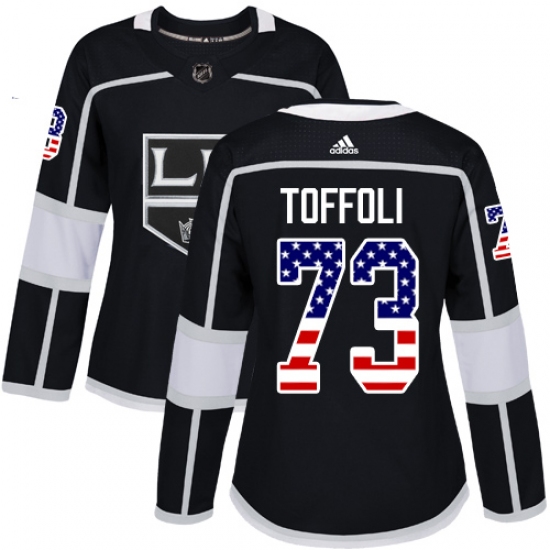 Women's Adidas Los Angeles Kings #73 Tyler Toffoli Authentic Black USA Flag Fashion NHL Jersey - Ujersey