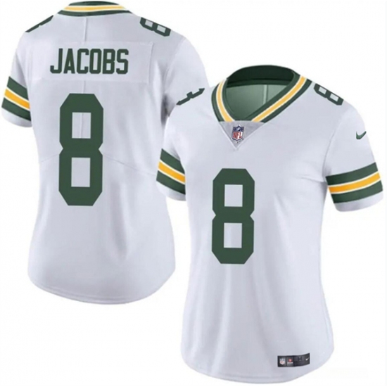 Women's Green Bay Packers #8 Josh Jacobs White Vapor Untouchable Limited Stitched Jersey(Run Small) - Ujersey