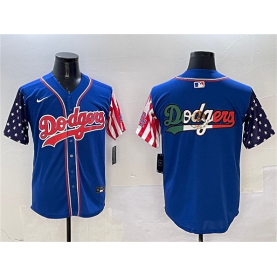 Men's Los Angeles Dodgers Team Big Logo Royal Limited Stitched Baseball Jersey - Ujersey