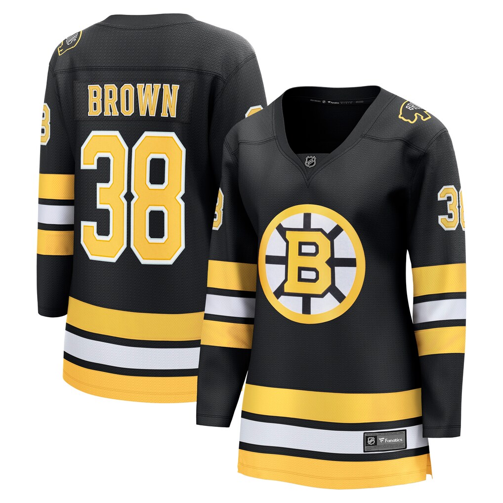 Women's Boston Bruins Patrick Brown Fanatics Black Home Breakaway Player Jersey - ujerseystore
