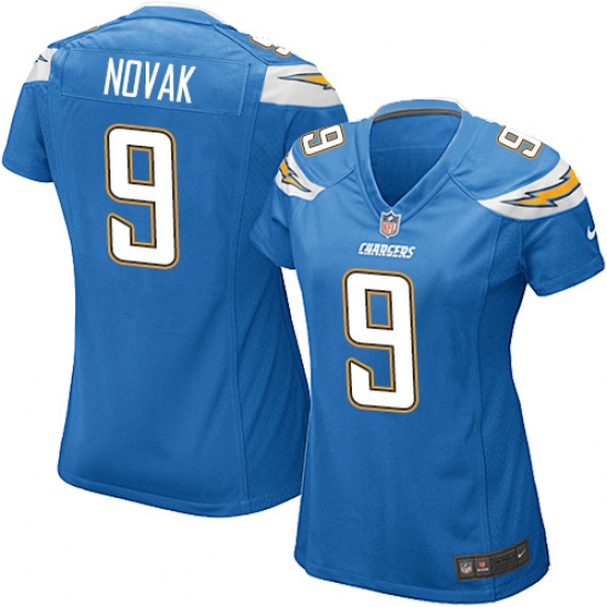 Women's Nike Los Angeles Chargers #9 Nick Novak Game Electric Blue Alternate NFL Jersey - Ujersey