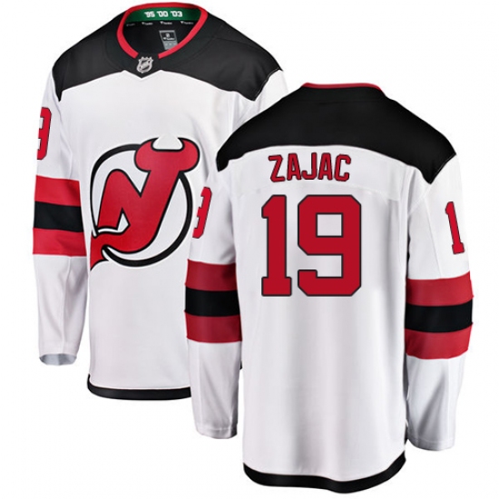 Youth New Jersey Devils #19 Travis Zajac Fanatics Branded White Away Breakaway NHL Jersey - Ujersey